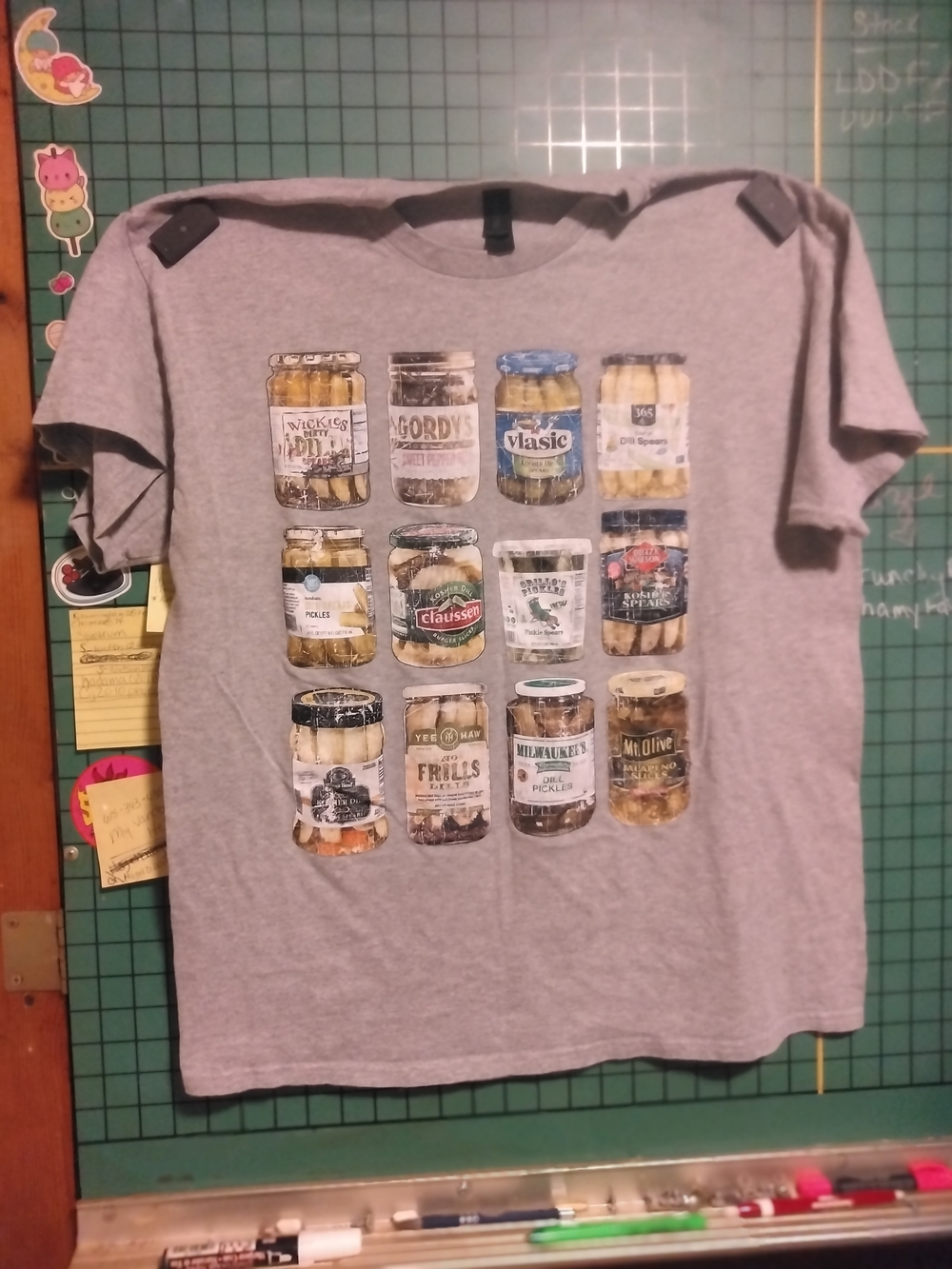 Gildan Gray Short Sleeve Tee with Pickle Jar Graphic